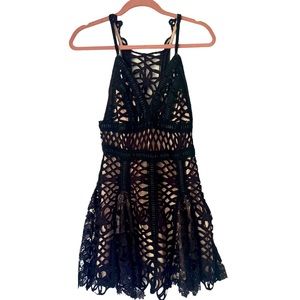 Free People Black Crochet Dress Size Small
